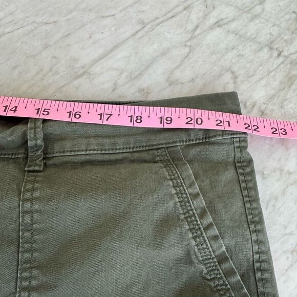 Old Navy Pixie Flat Front Pants Army Green cotton Stretch ankle size 20 - Picture 5 of 7